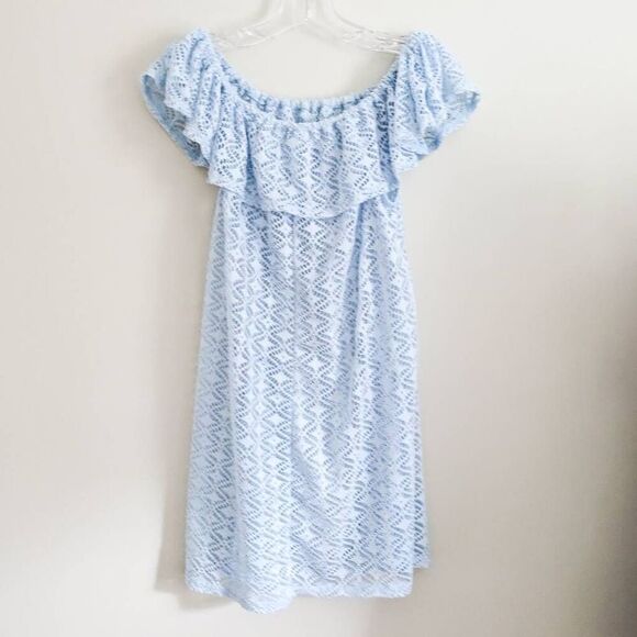 Miken Swim Juniors Off the Shoulder Flounce Cover Up - Picture 3 of 5